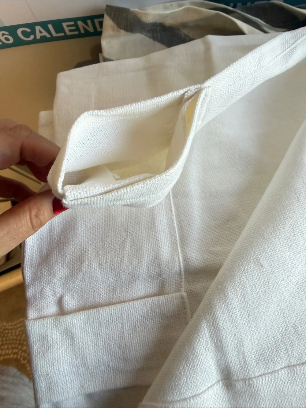 West Elm Linen Cotton Curtain Panel 48x96 White Rod Pocket Back Tab